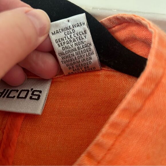 Chico’s Orange Linen Jacket Women's Size 12 - Picture 5 of 9